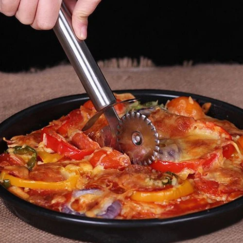 

New 2016 Stainless Steel Round Cutter Flat & Fluted Wheel Pizza Knife Pastry Pasta Dough