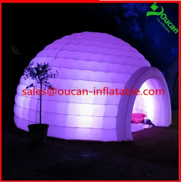 Меняющая цвет Светодиодная подсветка надувная купольная палатка igloo
