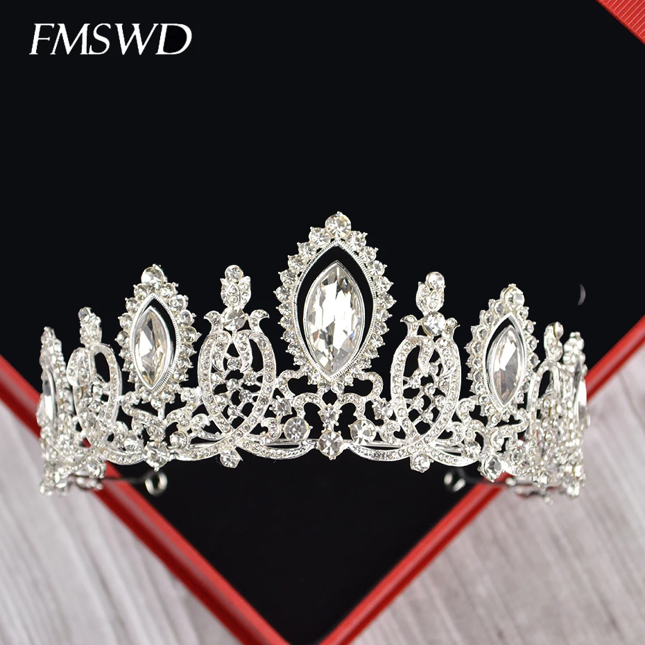 Серебряные кристаллические короны аксессуары для вечеринки по случаю Дня