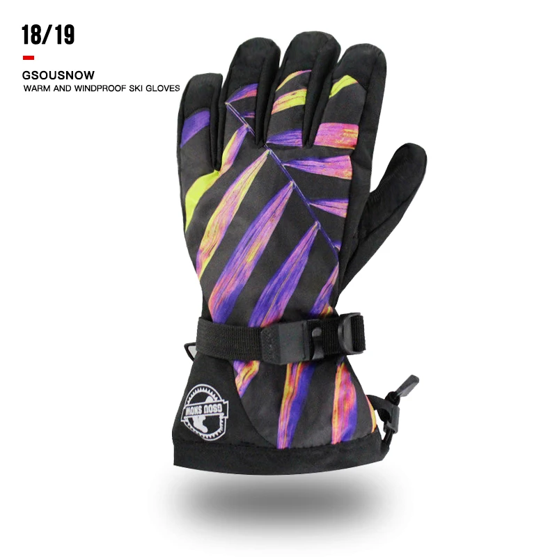 2018 GSOU Зимние перчатки для мужчин сноуборд лыжные guantes nieve с сенсорным экраном