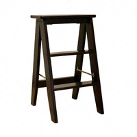 household multi function folding ladder stool solid wood ladder ascending platform step stool dual purpose rack stair chair