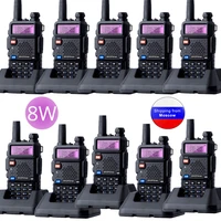 10pcs baofeng uv 5r 8w walkie talkie triple power 841 watts vhf uhf dual band uv5r portable two way radio