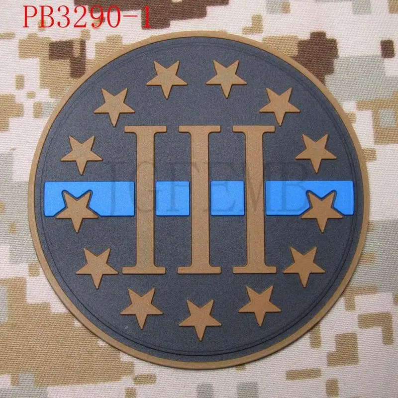 Тонкая синяя линия 3% III защита свободы 3D ПВХ патч|the patch|3d pvc patchpatches patches |