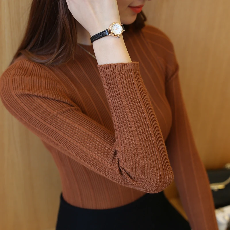 Женский зимний свитер и пуловер с высоким воротником длинным рукавом | Женская