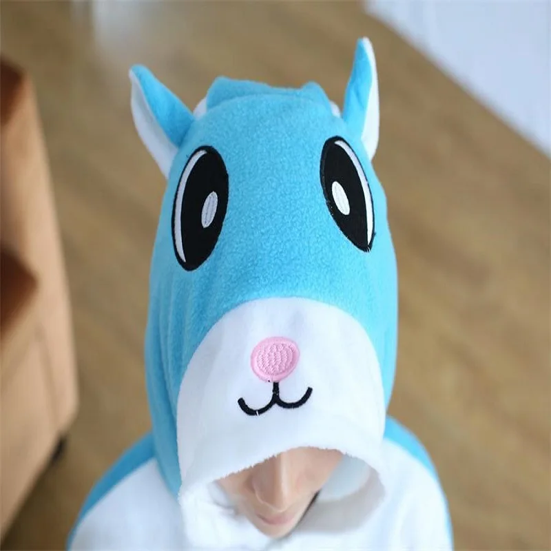 Синий летяга Комбинезоны пижамы Sleepsuit взрослых Аниме Пижама Костюм Хэллоуин