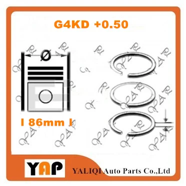 + Поршень двигателя 0 50 G4KD комплект поршневых колец для Hyundai KIA YF K4 K5 IX35 NFC NF 2 L4 16V