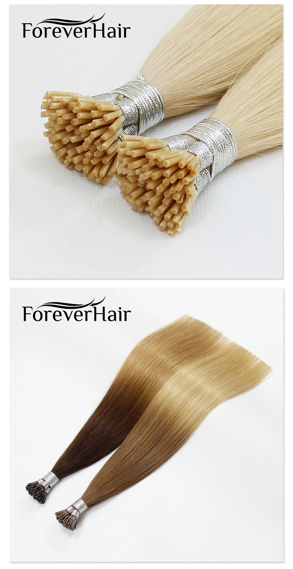 FOREVER HAIR 0,8 г/локон 1" Remy европейские накладные волосы для наращивания на кончиках, натуральные человеческие волосы для наращивания на кератиновой основе, 50 шт./ПАК