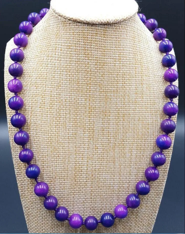 

drop shipping Pretty Natural 10mm Purple Sugilite Gemstone Round Beads Necklace
