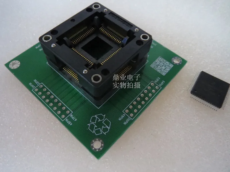 Opentop OTQ-64-0.8-02 QFP64/DIP64 ENPLAS 14*14MM 16*16mm suit 1-1.6mm chips 0.8mm IC Burning seat Adapter test Socket test bench