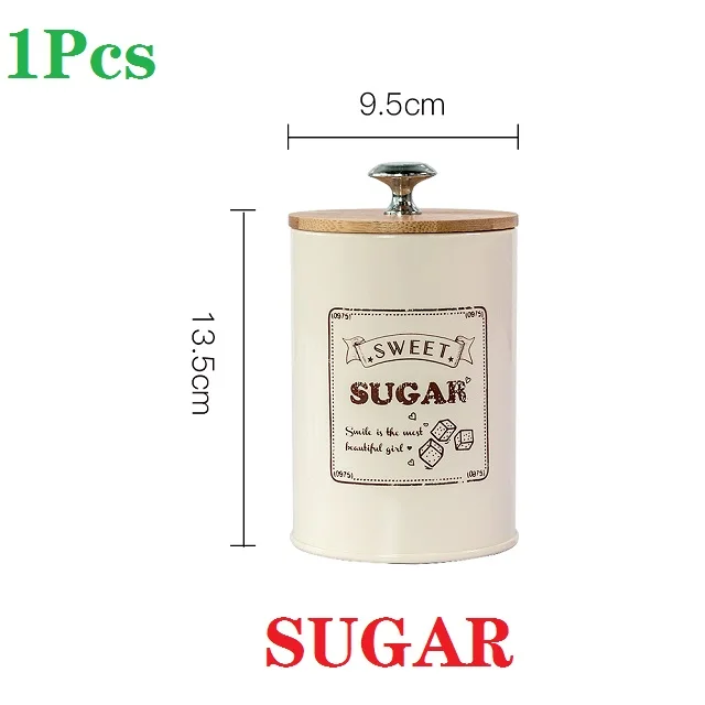 SUGAR 1-3 шт. резервуар для хранения в скандинавском стиле, Бамбуковая крышка, герметичная банка, кофейник, чайная банка, сахарная миска для перекуса конфет, влагостойкая с уплотнением, горячая распродажа - Цвет: SUGAR
