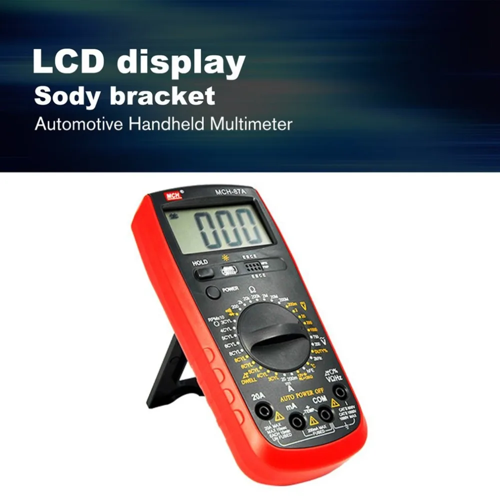 MCH-87A Automotive Handheld Multimeter AC/DC Volt Ohm Diode Current Voltmeter Tester Meters Digital Ammeter Multitester | Инструменты