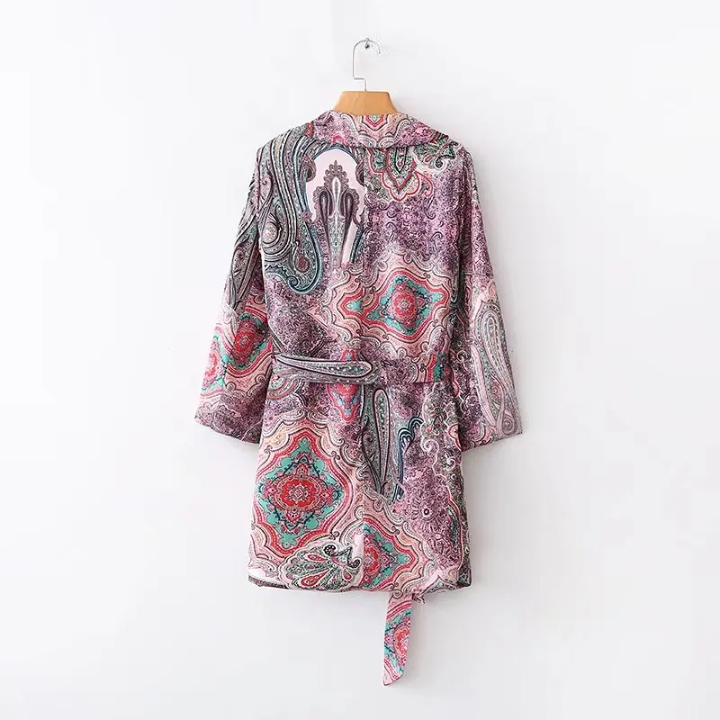 newpiece set women Suit female 2019 ethnic style lazy pajamas wind holiday clothing jacket + high waist wide leg pants suit | Женская