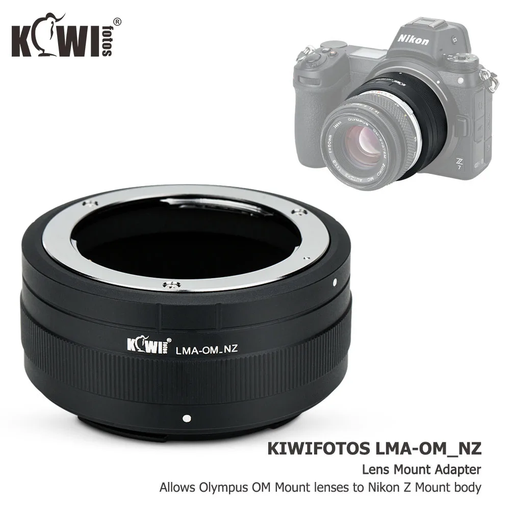 KIWIFOTOS LMA-OM_NZ переходное кольцо для объектива Olympus OM крепление для Nikon Z крепление из алюминиевого сплава 69x34,8 мм