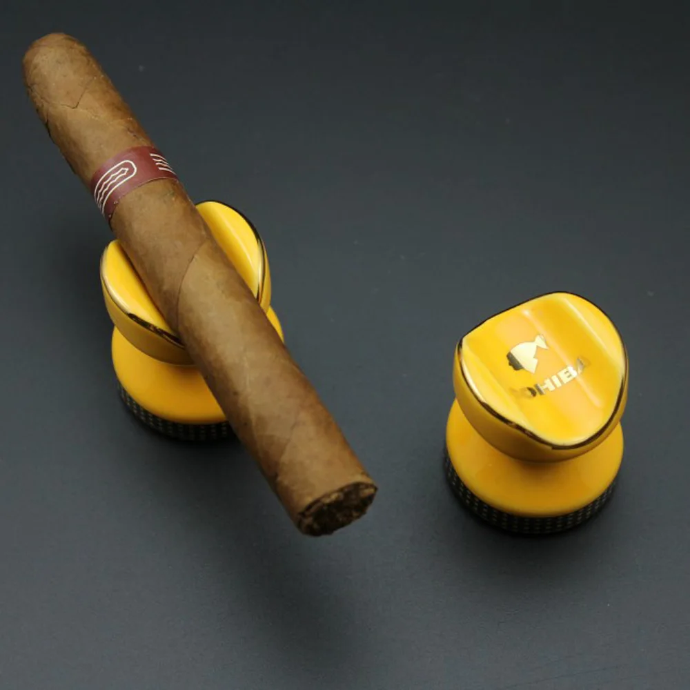 2 шт. COHIBA портативная пепельница для сигар керамический карманный держатель