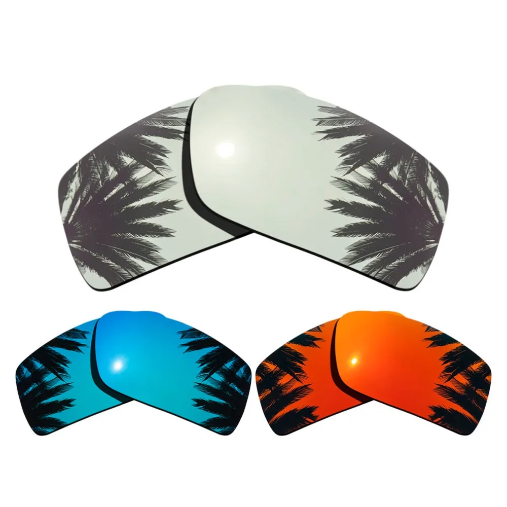 

(Ice Blue+Orange Red+Silver Mirrored Coating) 3-Pairs Polarized Replacement Lenses for Gascan Frame 100% UVA & UVB Protection