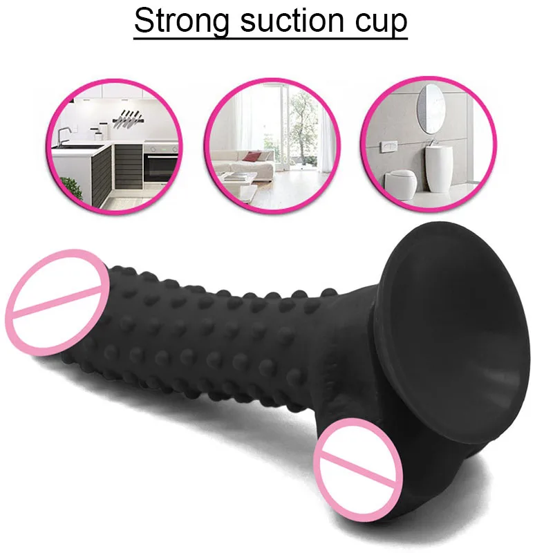 Реалистичный огромный фаллоимитатор гранул для женщин с присоской