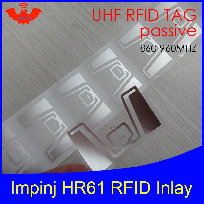 UHF RFID Метка HR61 инкрустация Impinj Monza R6 MR6 чип 860-960 МГц 900 915 868 МГц Higgs3 EPCC1G2 6C смарт-карта Пассивная RFID Метка