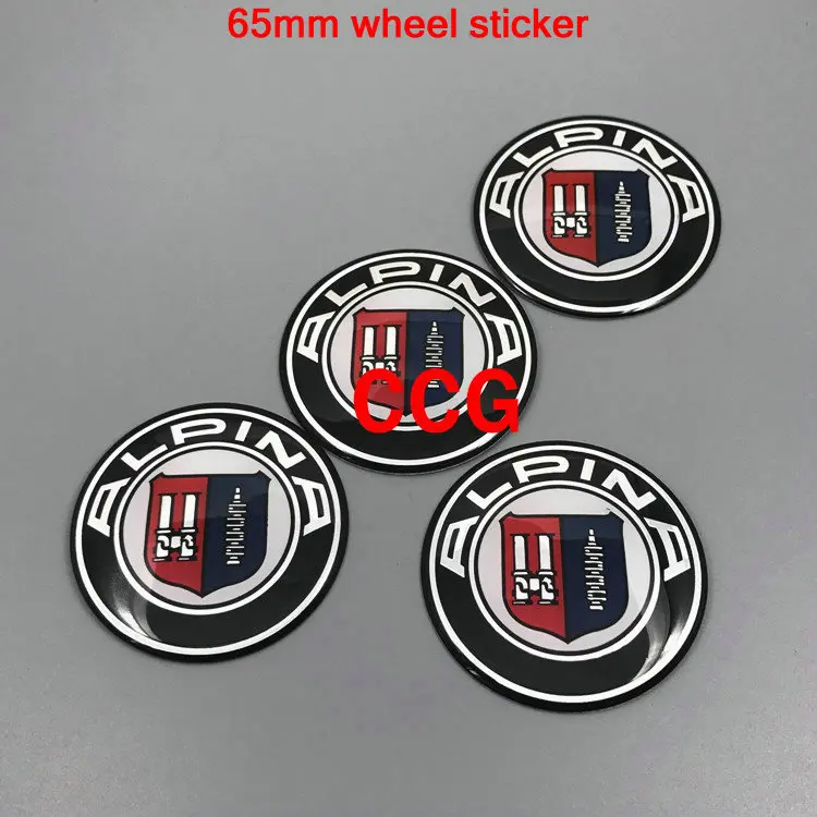 65mm wheel sticker 45/65/68/73/82 мм ALPINA Автомобильная эмблема логотип Стикеры стиль Знак Колпак ступицы колеса для E46 E39 E38 E90 E60 E36 F30 F30 E34 F10 F20 E92 E38 - Название цвета: 65mm wheel sticker
