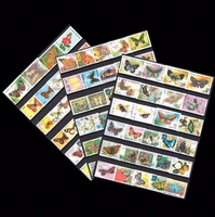 50 pcs lot all different topic inserts butterfly unused postage stamps with post mark for collecting postal stampel world