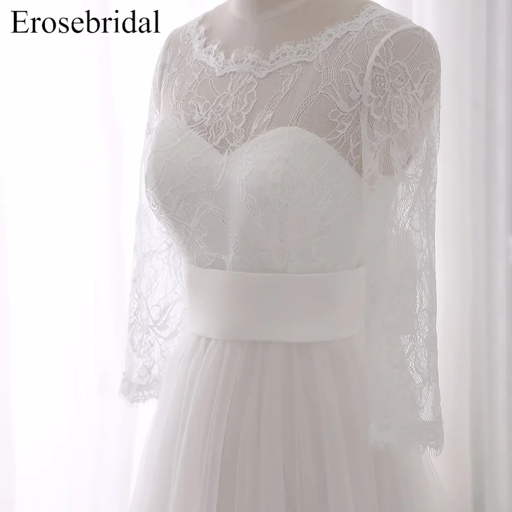 Женское платье с длинным рукавом Erosebridal простое большого размера открытой спиной