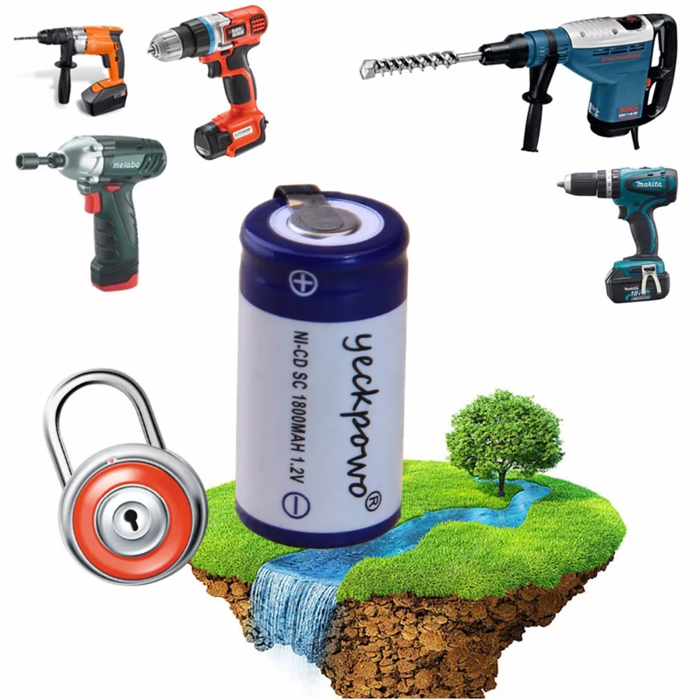 24 шт. SC 1800 мАч 1 2 В аккумулятор NICD аккумуляторные батареи для makita bosch B &amp D Hitachi metabo
