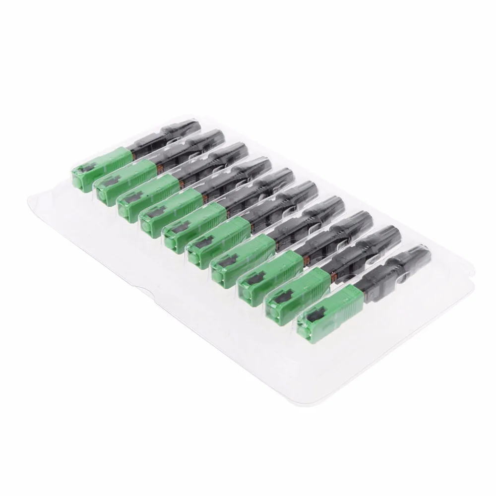 

100 Pcs SC/APC Optical Fast Connector Ear Adapter Fiber Embedded Quick Assembly Flange Plastic Connectors