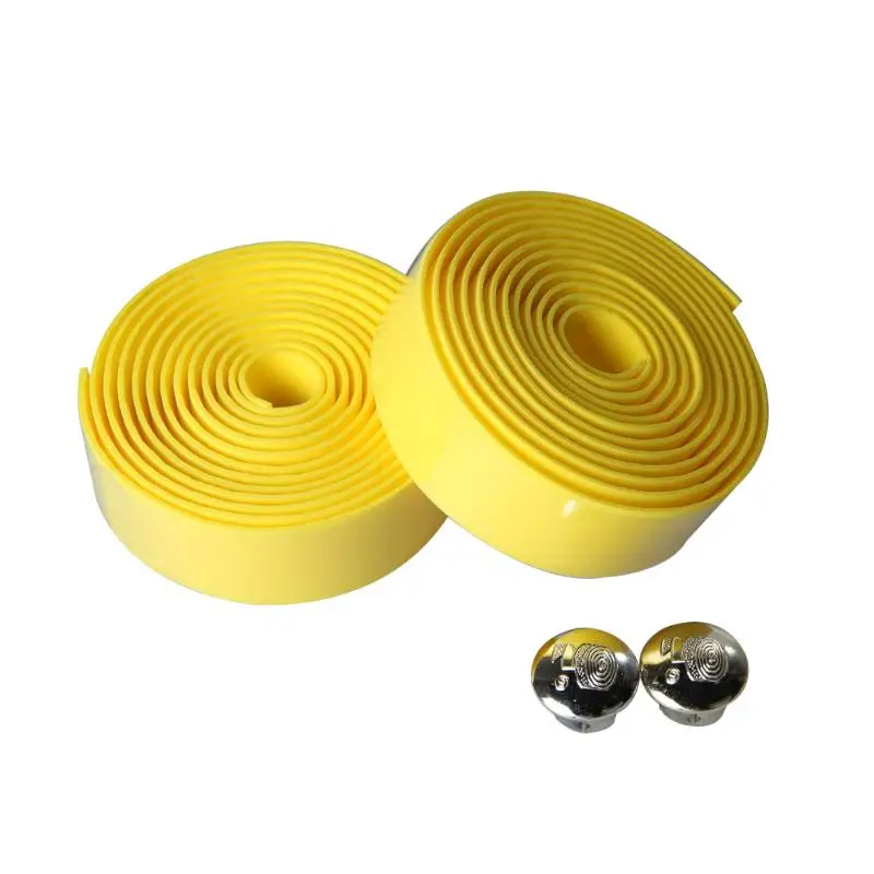 Yellow 2 шт руля для велосипеда, руля, покрытие для руля, для шоссейного велосипеда, велосипедная ручка, нескользящий ремень, Резиновая лента, Аксессуары для велосипеда - Цвет: Yellow