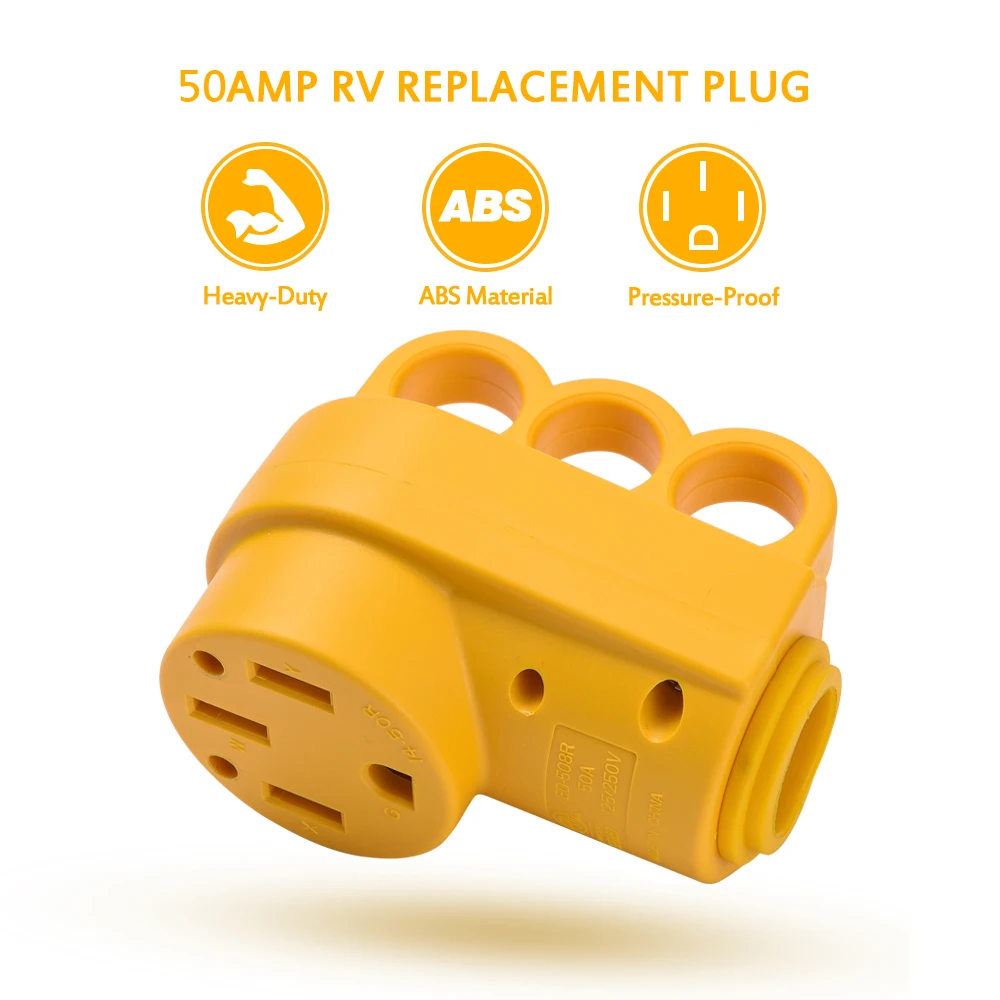 Сменная штепсельная вилка MICTUNING 125/250V 50Amp Heavy Duty RV Female с эргономичной ручкой 50A