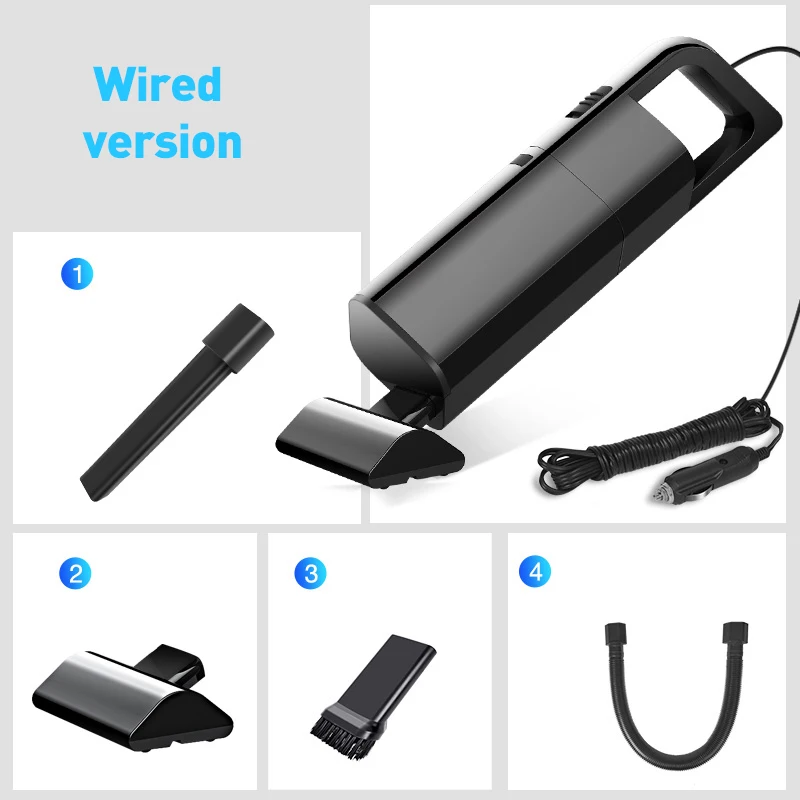 Wired Black Автомобильный пылесос,, мини, 12 В, автомобильный, высокая мощность, ручной пылесос, очиститель воздуха, освежитель воздуха для автомобиля, дома - Цвет: Wired Black
