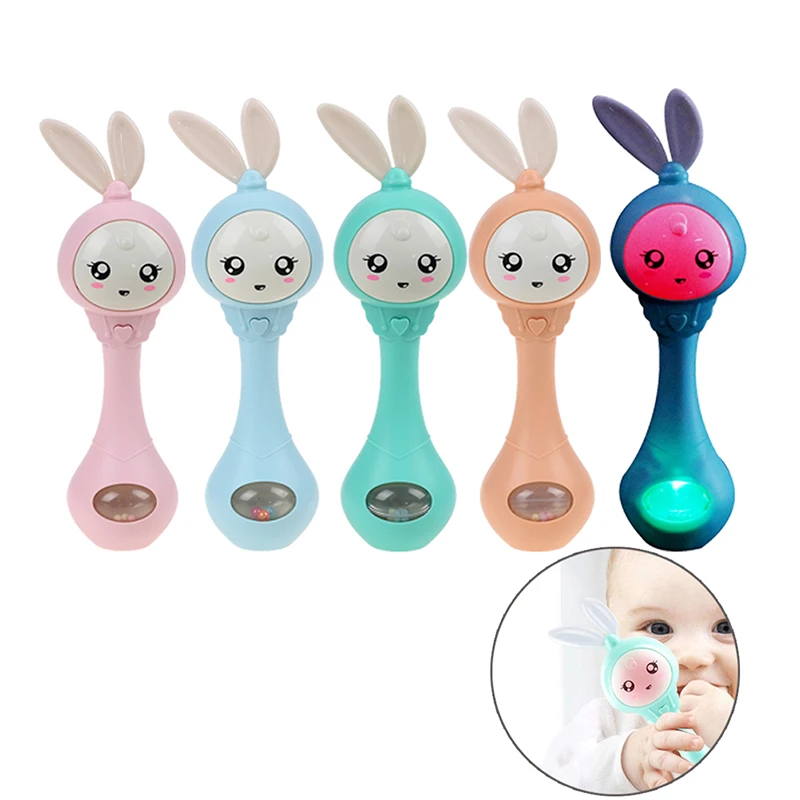 

Kawaii Baby Hand Bells Toy Cute Music Rabbit Bell Toy Early Educational Hand Rattles Ring Bell Toy Kids Gift