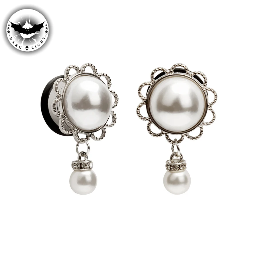 Темный свет 1 пара из нержавеющей стали для тоннелей в ушах на теле пробки