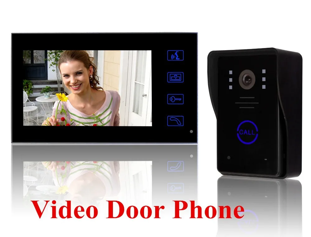 

7 inch Home Security Wired Video Door Phone Intercom Doorbell IR Night Vision Camera