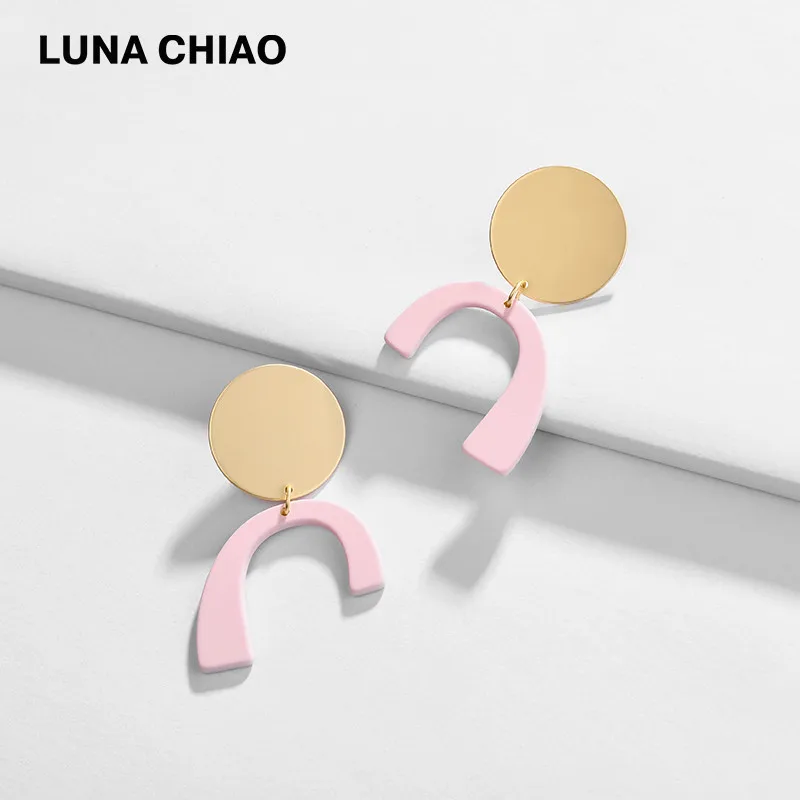 Женские Ювелирные изделия LUNA CHIAO модные матовые серьги-капли с золотым покрытием