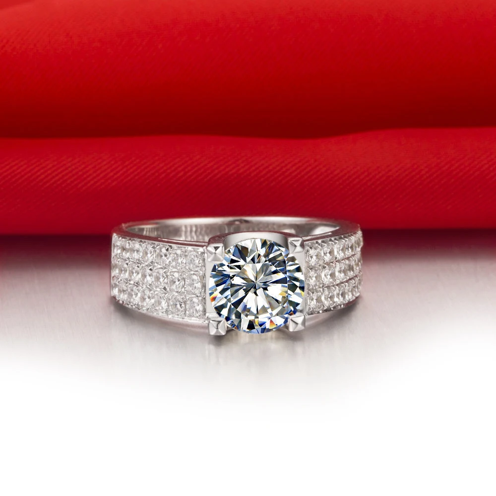 

Test Positive ! 1CT C & C Brand Moissanite Ring Lab Grown Carbon Moissanite Jewelry Ring for Women Engagement Sterling Silver