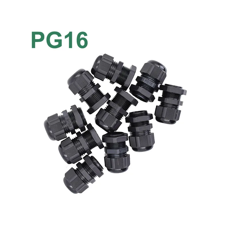 PG16 10pcs 10 шт. PG9 PG11 PG13.5 PG16 продолжительного нейлоновый кабельный сальник для герметизации провода соединителя регулируемый пластиковый кабельный ввод с удлиненными нить - Цвет: PG16 10pcs