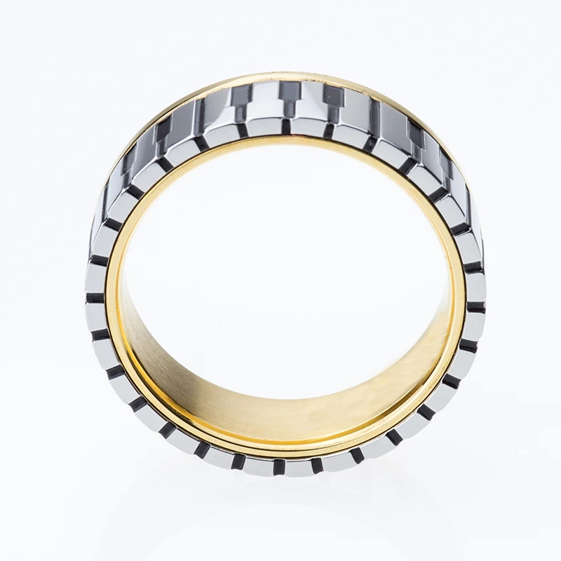 Обручальное кольцо для мужчин и женщин ширина 7 мм золотистого цвета музыкальная