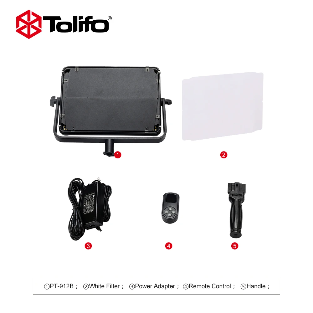 Tolifo PT 912B 912 шт. 55 Вт Двухцветная светодиодная лампа для видеосъемки с Barndoor и