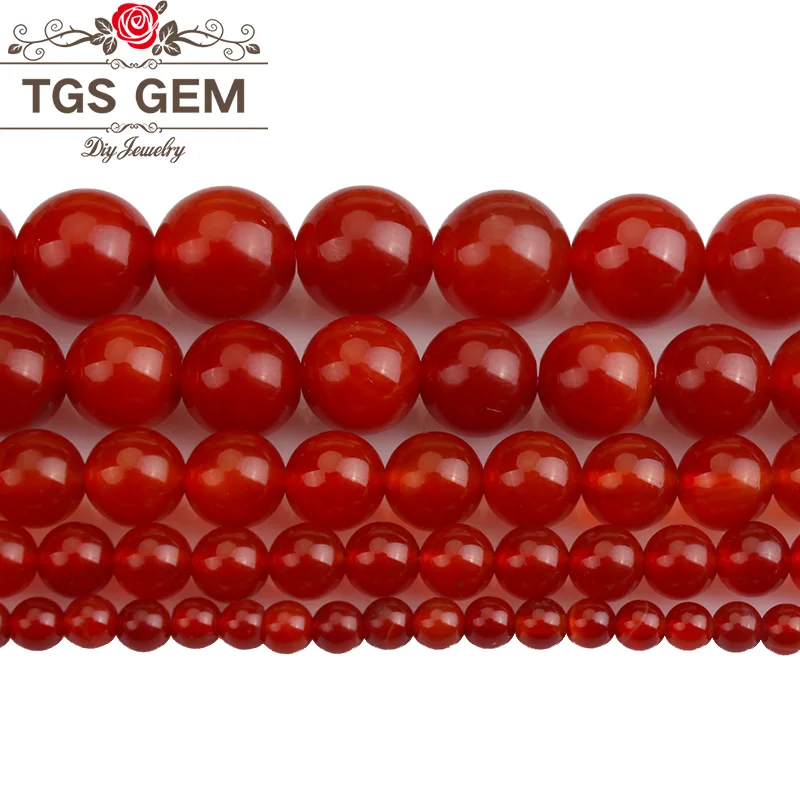 AAA натуральный камень carnelian, круглые бусины Красный Гранат Агаты Круглый свободный браслет с бусинами Ожерелье Изготовление ювелирных изделий 4 6 8 10 12 14 16 мм