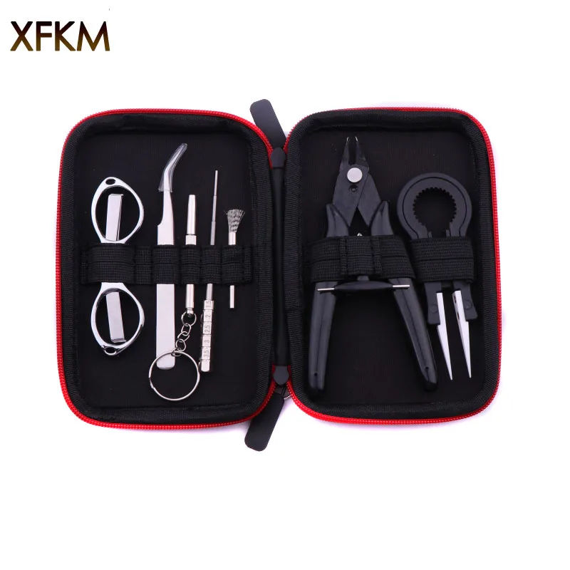 

XFKM Mini Vape Tool Kit Bag Tweezers Pliers Wire Vape Band Coil Jig Cotton For X9 Electronic Cigarette Accessories