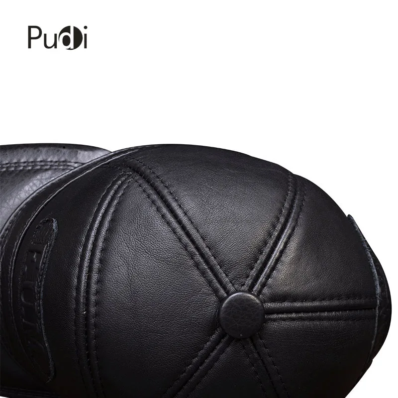 Men's Genuine Leather Baseball Cap, Newsboy, Beret, Cabbie Hat with Fur Lining by HatS image 3