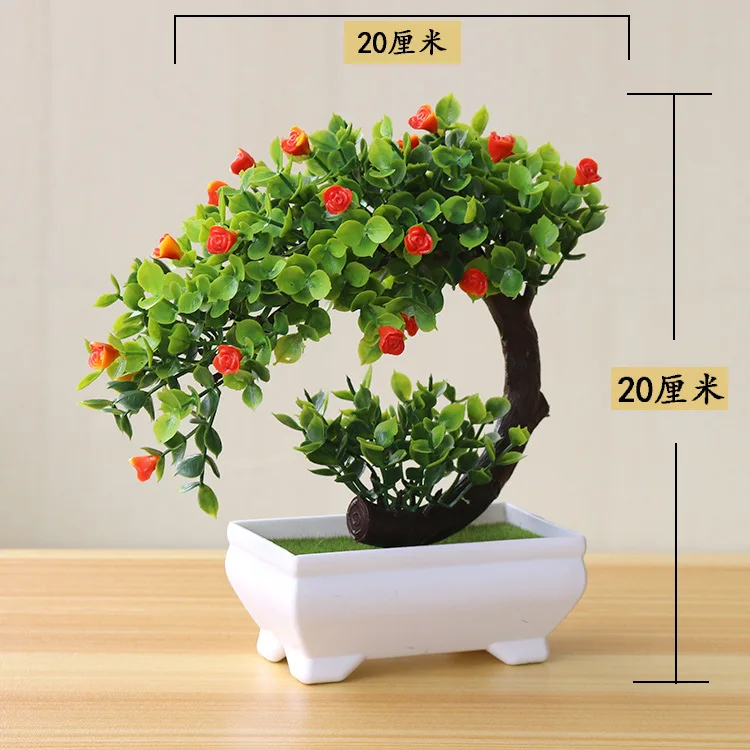 Rose Style Новые искусственные растения, бонсай, маленький горшок для дерева, растения, искусственные цветы, украшения в горшке для украшения дома, декор для сада в отеле - Цвет: Rose Style