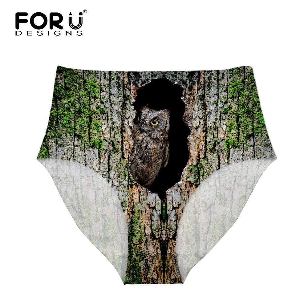 FORUDESIGNS/сексуальные трусики с высокой талией, женское нижнее белье, Calcinhas Braga, трусы с 3D животным попугаем, бесшовные трусики размера плюс M-XL