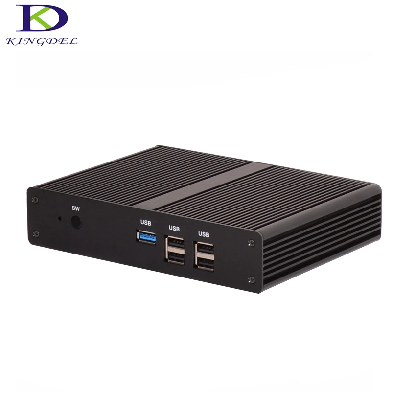 Мини-ПК без вентилятора металлический чехол HDMI VGA Intel CPU Celeron J1900 четырехъядерный