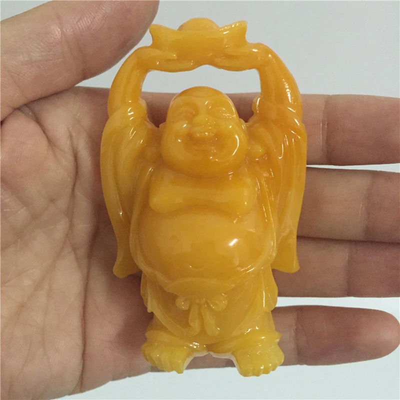 Человек made Нефритовый камень украшения фэн шуй Maitreya смеющаяся скульптура Будды