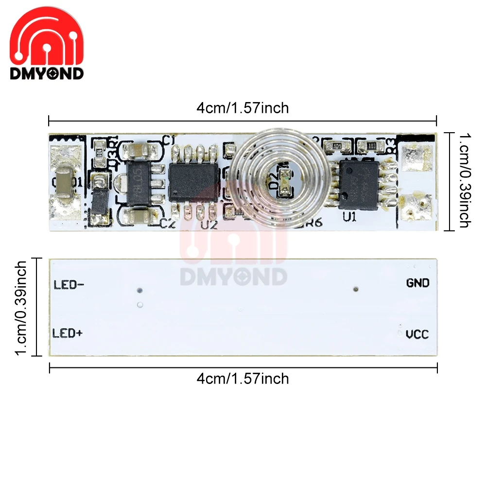 

DC12V 30W 3A Capacitive Touch Sensor SwitchCoil Spring Switch LED Dimmer Control Switch 9V-24V for Smart Home LED Light Strip