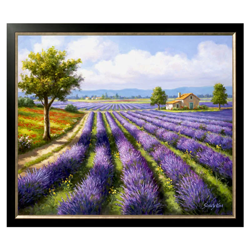 

Golden panno,Needlework,Embroidery,DIY Landscape Painting,Cross stitch,kits,14ct lavender Cross-stitch,Sets For Embroidery