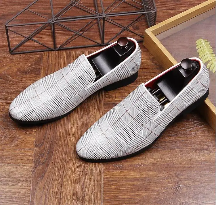 Genuine Leather Men's Dress Shoes Slip-On Mix Colour Striped Male Flats Loafers Smart Casual Moccasin Gommino Spring New | Обувь