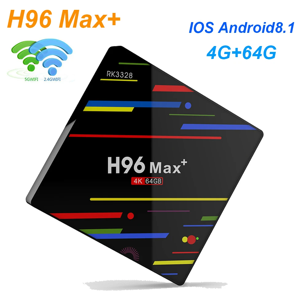 H96 MAX + Plus Android 8 1 Smart TV Box 4 Гб 64 телеприставка Rockchip RK3328 WiFi 4K VP9 HDR10 H.265 медиаплеер PK