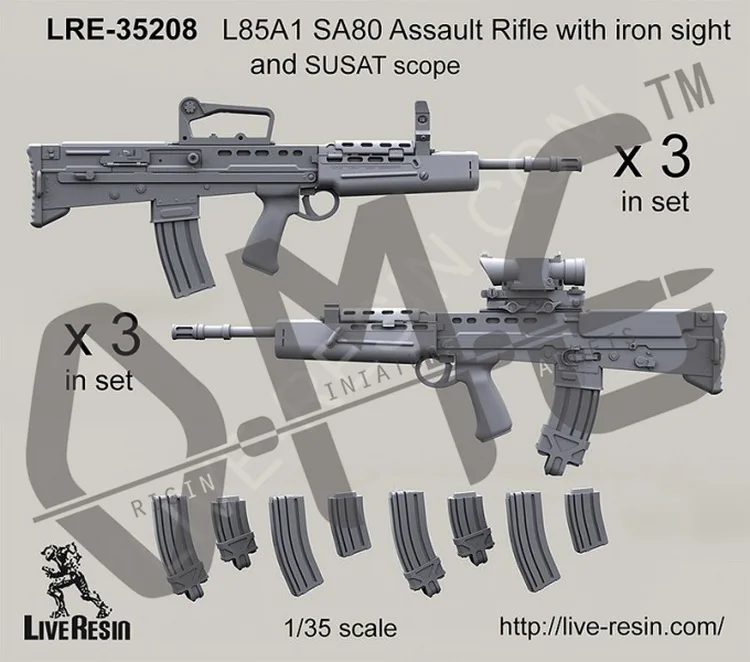 [Набор моделей весов] живая Смола LRE-35208 1/35 L85A1 SA80 Штурмовая винтовка с железным
