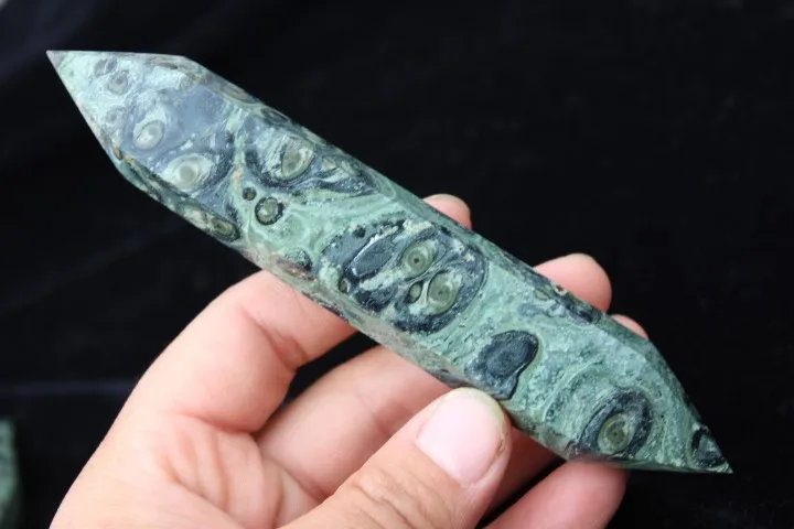 

Two point 100g natural peacock eye stone QUARTZ CRYSTAL WAND POINT HEALING